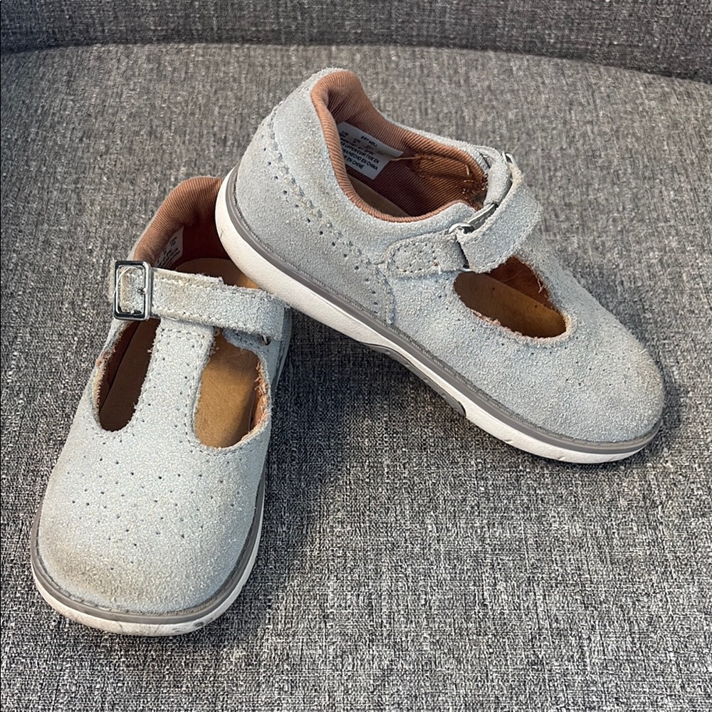 Stride Rite Gray SR Tech Nell Mary Jane Leather Sandals - Size 9M